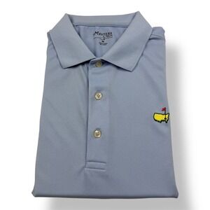 Masters Tech Mens Short Sleeve Golf Polo Shirt Light Blue Medium RN 133979